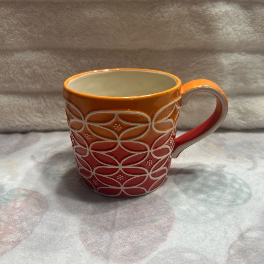 Starbucks Mug with Orange and Red Design